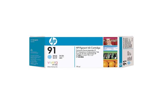 117152 HP C9470A HP nr. 91 Vivera blekk light cyan775ml 